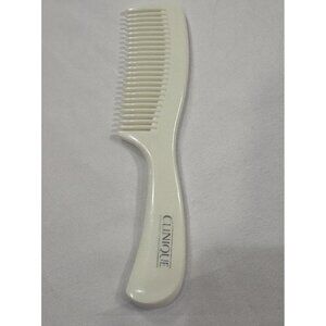 Clinique White Hard Plastic Vintage Wide Tooth Detangling Hair Comb 7"